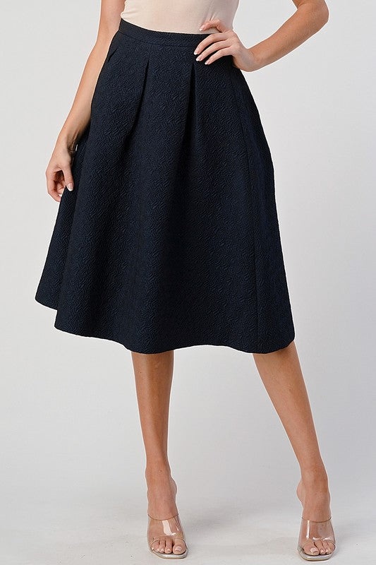 Pleated Waist Mid-Length Puffy Skirt