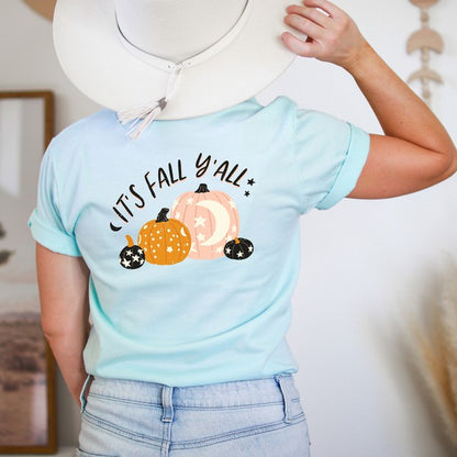 Boho It's Fall Y'all Front & Back Graphic Tee