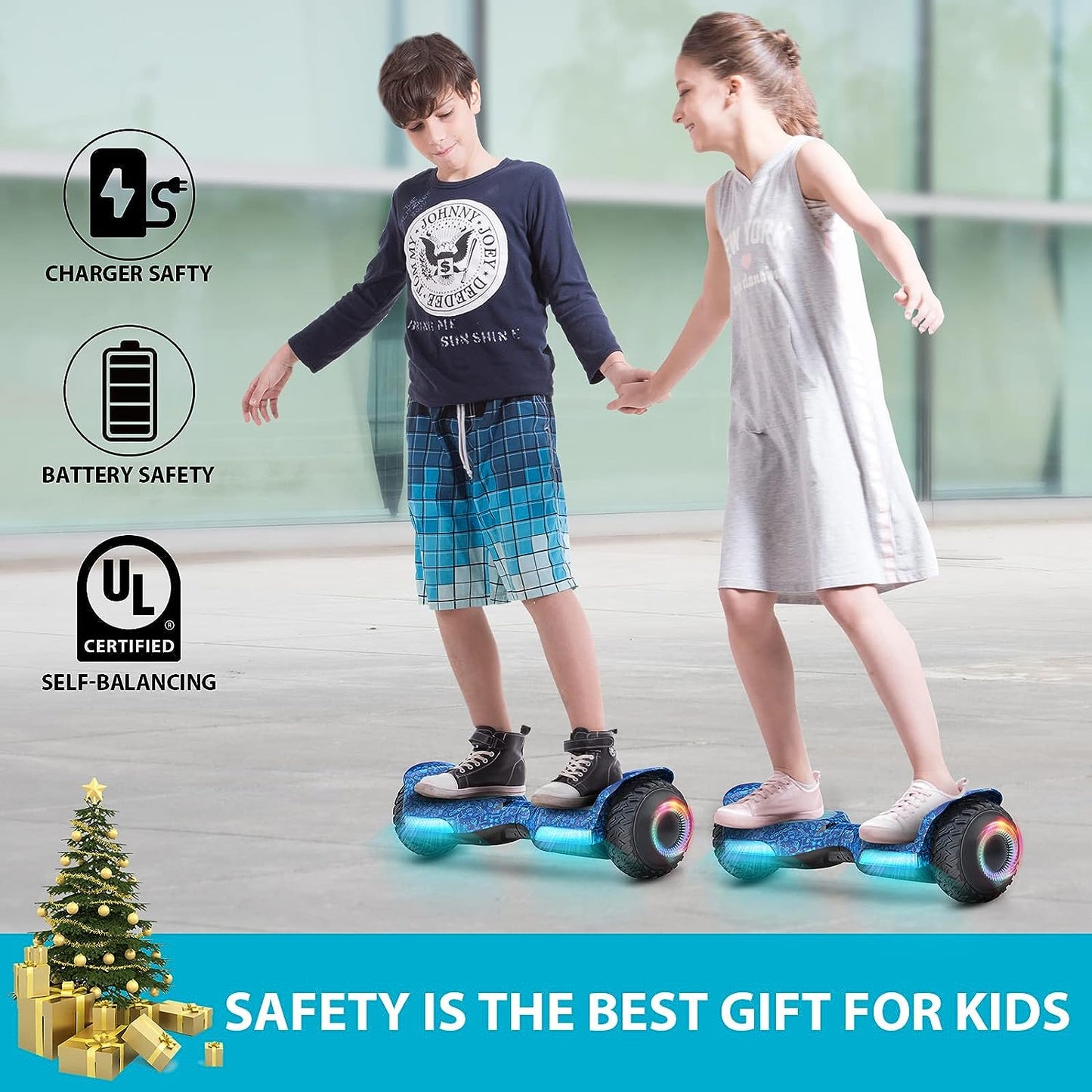 Gyroor Hoverboard G11 Newest Flash Light with 500W Motor,Off Road All Terrian 6.5" Self Balancing Hoverboards with Bluetooth Music Speaker and UL 2272 Certified for Kids Adults Gift.