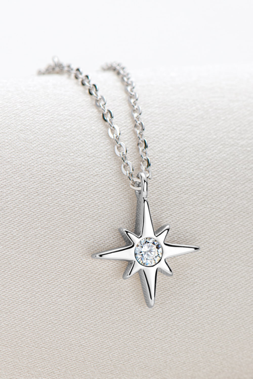 Moissanite North Star Pendant 925 Sterling Silver Necklace