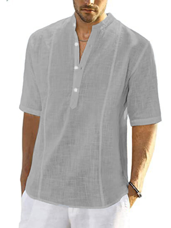 New Arrival Men's Comfortable Casual Linen Shirt With Long Sleeves
