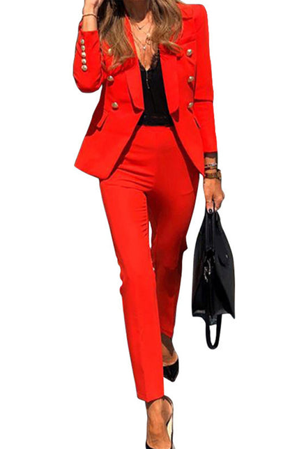 New Solid Color Fashion Two-Piece Suit
