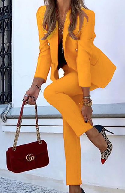 New Solid Color Fashion Two-Piece Suit